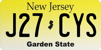 NJ license plate J27CYS