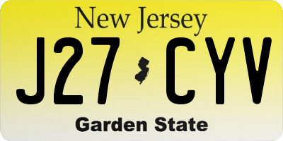 NJ license plate J27CYV