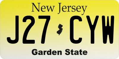 NJ license plate J27CYW