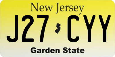 NJ license plate J27CYY