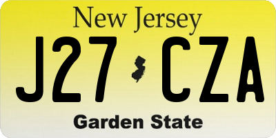 NJ license plate J27CZA