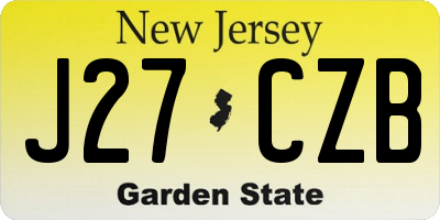 NJ license plate J27CZB