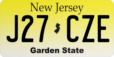 NJ license plate J27CZE