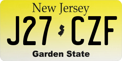 NJ license plate J27CZF