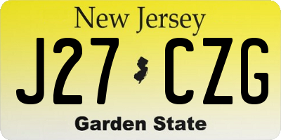 NJ license plate J27CZG