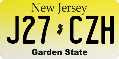 NJ license plate J27CZH