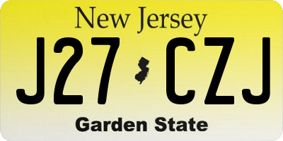 NJ license plate J27CZJ
