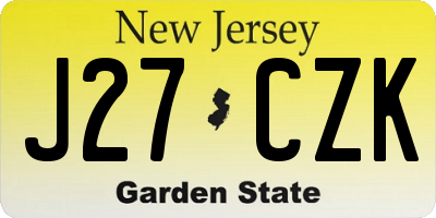 NJ license plate J27CZK