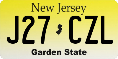 NJ license plate J27CZL