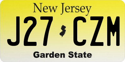 NJ license plate J27CZM