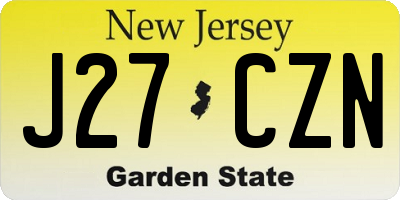 NJ license plate J27CZN