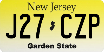 NJ license plate J27CZP
