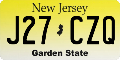 NJ license plate J27CZQ