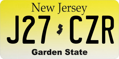 NJ license plate J27CZR