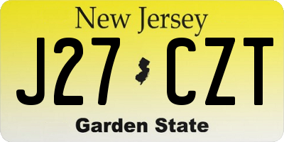 NJ license plate J27CZT