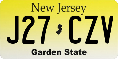 NJ license plate J27CZV
