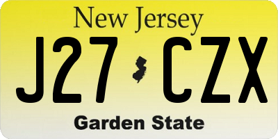 NJ license plate J27CZX