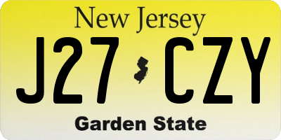 NJ license plate J27CZY
