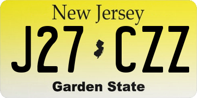 NJ license plate J27CZZ