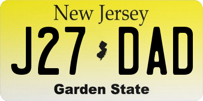 NJ license plate J27DAD