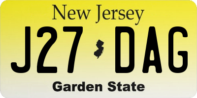 NJ license plate J27DAG