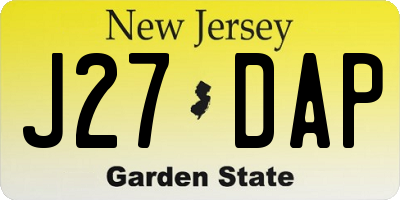 NJ license plate J27DAP