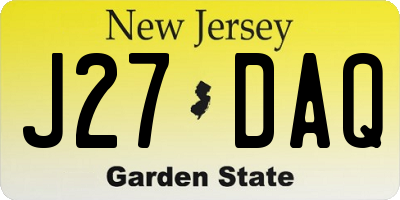 NJ license plate J27DAQ