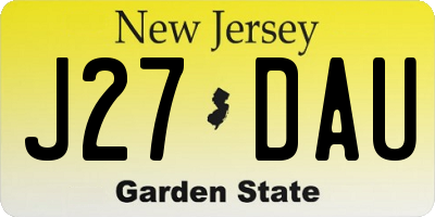 NJ license plate J27DAU