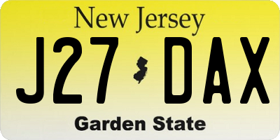 NJ license plate J27DAX