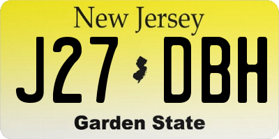 NJ license plate J27DBH