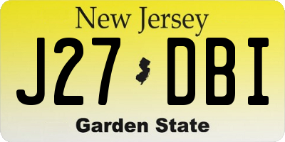 NJ license plate J27DBI