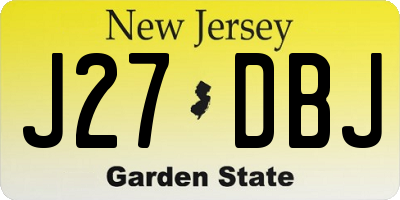 NJ license plate J27DBJ