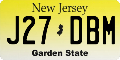 NJ license plate J27DBM