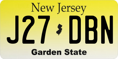NJ license plate J27DBN