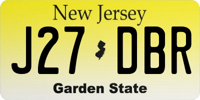 NJ license plate J27DBR