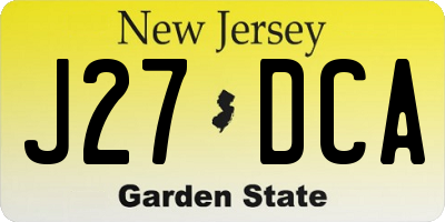 NJ license plate J27DCA
