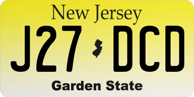 NJ license plate J27DCD