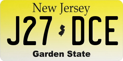 NJ license plate J27DCE