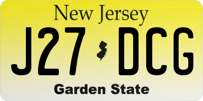 NJ license plate J27DCG