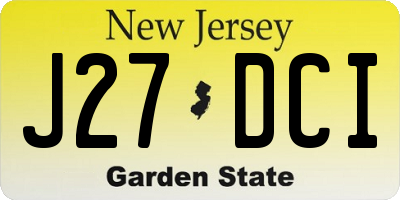NJ license plate J27DCI