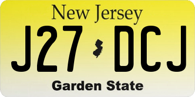 NJ license plate J27DCJ