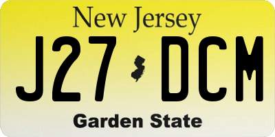 NJ license plate J27DCM