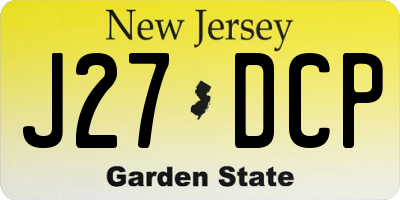 NJ license plate J27DCP