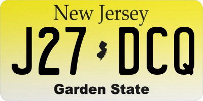 NJ license plate J27DCQ