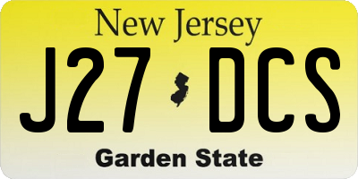 NJ license plate J27DCS