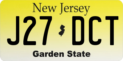 NJ license plate J27DCT