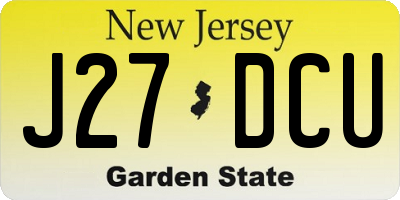 NJ license plate J27DCU