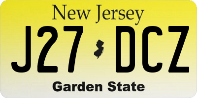 NJ license plate J27DCZ
