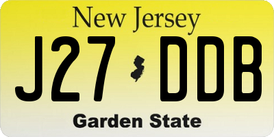 NJ license plate J27DDB