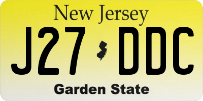 NJ license plate J27DDC